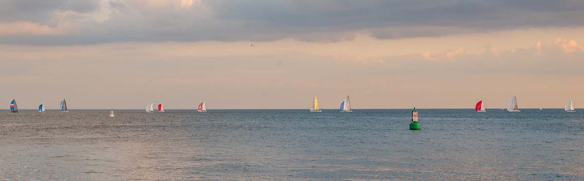 once, i saw a few sailboats dotting the horizon